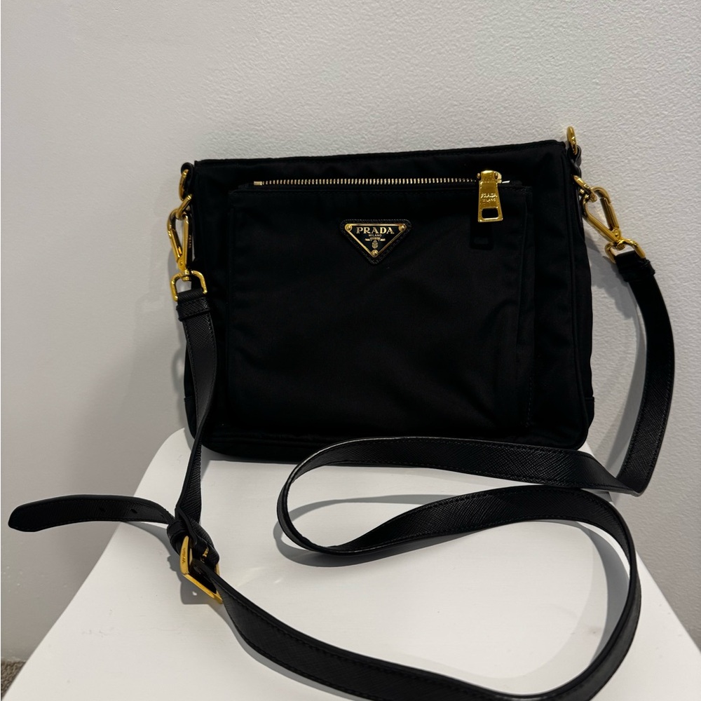 Prada Black Crossbody Bag with Gold Hardware